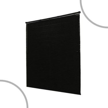 Imagem de Persiana Horizontal De Pvc- 0,80x1,30m Cortina Off Blackout  Preto