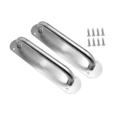 Imagem de 2x Maçanetas de porta Placa de porta com maçaneta com parafuso Ferragens de porta de resistentes para armazém Porta de madeira pública, Grande Oval