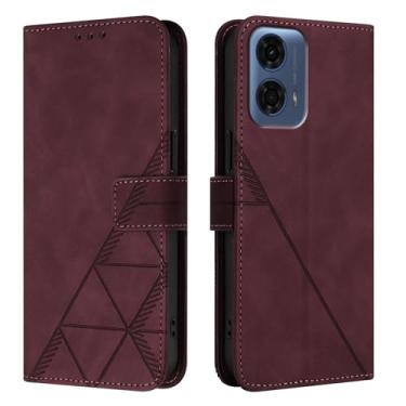 Imagem de OOPKINS Capa carteira para Motorola G24 Power 4G capa carteira retrô luxuosa couro PU antiqueda com compartimentos para cartões, suporte de fivela magnética à prova de choque para Motorola Moto G24