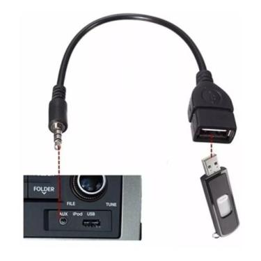 Imagem de Cabo Usb Pendrive Fêmea 3,5m X P2 Entrada Auxiliar - KapBom