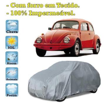 Imagem de Capa com forro cobrir carro Volkswagen Fusca 100% Impermeável Proteção
