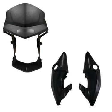 Imagem de Carenagem Mascara Farol + Par Bananinhas Lateral Cg Titan 150 Fan 125/