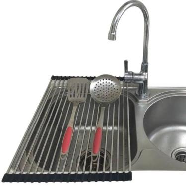 Imagem de Esteira Escorredor De Louça Dobrável Inox 30cm extende 52cm - SWEET HO