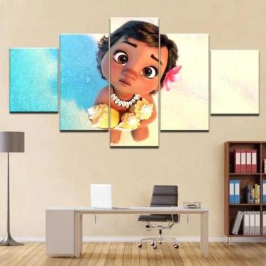 Imagem de Quadro Decorativo Mosaico 5 Peças Moana Baby - Premium Decoraçoes