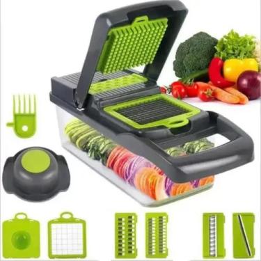 Imagem de Fatiador de Legumes Cortador Inox Frutas Verduras Novo Nicer 11 em 1 M