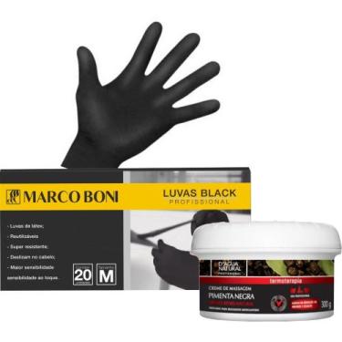 Imagem de Kit Creme De Pimenta Negra 300g E 10 Pares Luvas Latex M  Mb - D'agua 
