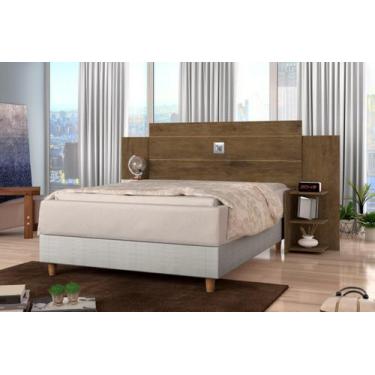 Imagem de Cabeceira Para Cama Box Regulável ACAP Casal Com Prateleiras nas Later