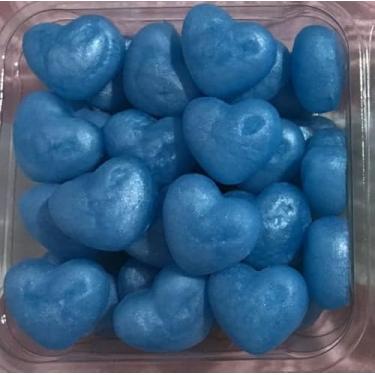 Imagem de Sabonete Artesanal Mini Coração Perolado - Escolha a quantidade, cor e Aroma (50, Azul com Rosas Brancas)
