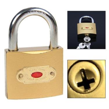 Imagem de Kit 2 Cadeados 32mm Antifurto Para Armarios Malas Com Chave Tetra - Ti
