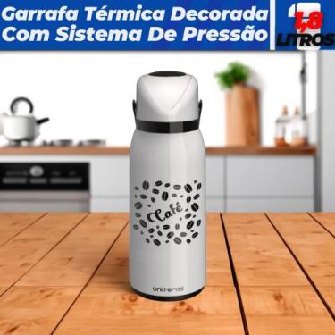 Imagem de Garrafa Térmica Unitermi Verona 1,8 Litros Decorada Pressão, Café