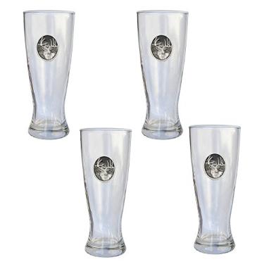 Imagem de CMC Heritage Pewter Wildlife White Tail Deer Pilsner Conjunto de 4, tamanho único