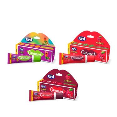 Imagem de Kit Labial Carmed Fini Minhocas+Amora Com cor+Amora Intensa 10g Cada