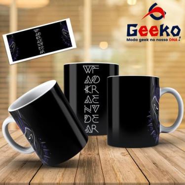 Imagem de Caneca Pantera Negra Wakanda Forever Black Panther Geeko, Branco, 325m