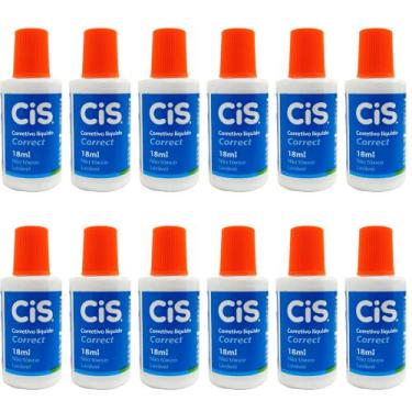 Imagem de Corretivo Líquido 18 ml, Caixa Com 12 Unidades - Cis
