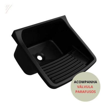 Imagem de Tanque De Lavar Roupa Preto Plasticco Lavanderia 22l Astra