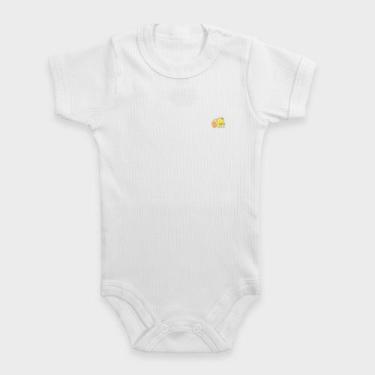 Imagem de Body Bebê Manga Curta em Malha Canelada - Baby Duck, P, Branco