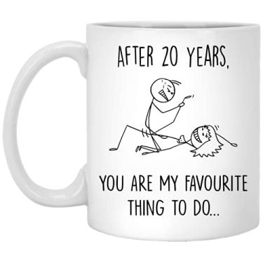 Imagem de Q.PaddyShops Caneca de aniversário de 20 anos para ele e ela, 20º casamento marido esposa, copo de namoro, You're My Favorite Thing To Do 325 ml branca MUG-DEG875VAKZ-325 ml