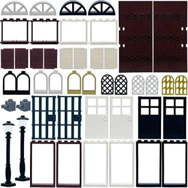 Imagem de Building Bricks Kit Glasses Windows and Doors Set Accessories Compatible with Generic Classic Bricks for Kids Boys Grils Building Kits fits with Major Brands
