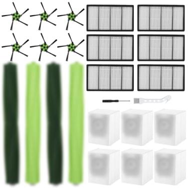 Imagem de Asrhine Pacote com 20 peças de reposição S9 para aspirador de pó iRobot Roomba S9 (9150) S9+ S9 Plus (9550) série S, 2 conjuntos de escovas de borracha multisuperfícies, 6 filtros, 6 escovas laterais,