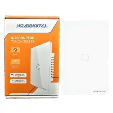 Imagem de Interruptor inteligente Touch Zigbee com 1 botão ZTS-1WB Nova Digital