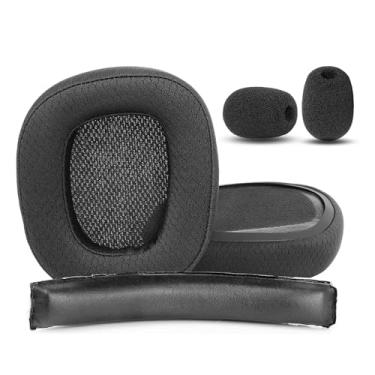 Imagem de HTINDUSTRY Almofadas de substituição compatíveis com Logitech G430 G432 G930 G930 G930s Fones de ouvido e substituição de faixa de cabeça