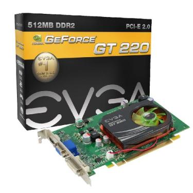 Imagem de EVGA Placa gráfica GeForce GT 220 512 MB DDR2 PCI Express 2.0 VGA/DVI/HDMI, 512-P3-1220-LR