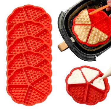Imagem de Kit 5 Formas De Silicone Waffle Chocolate Air Fryer Ovo 5 Cavidades - 
