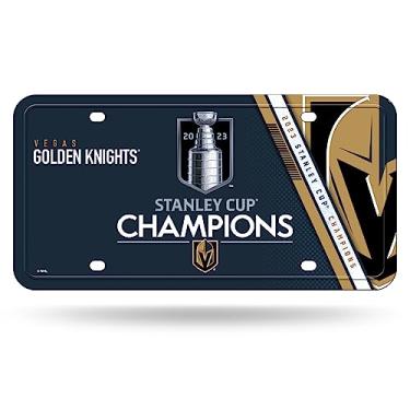 Imagem de Rico Industries Etiqueta automotiva de metal NHL Hockey Vegas Golden Knights 2023 Stanley Cup Champions 21,5 cm x 28 cm – Ótimo para caminhão/carro/SUV