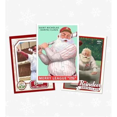 Imagem de Merry League Baseball Cards: Santa's All-Stars. Christmas Baseball Cards. Christmas Baseball Gift