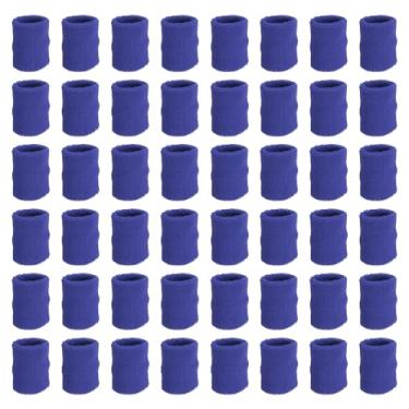 Imagem de PATIKIL Pulseiras esportivas, pacote com 48 faixas esportivas de algodão felpudo absorvente de pulso para tênis, basquete, malhar, correr, azul