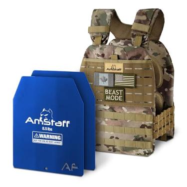 Imagem de Colete com peso Amstaff – Coletes de peso ajustável para homens e mulheres – Colete versátil para exercícios físicos, treinamento de força e resistência, corrida