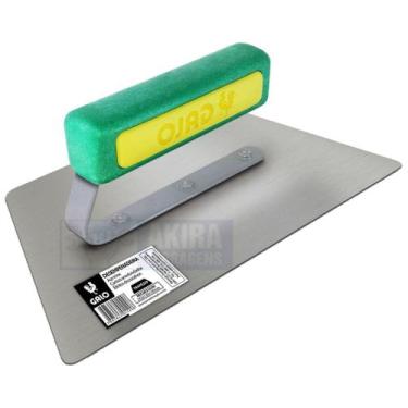 Imagem de Desempenadeira Trapezio Aço Inox Galo 310/00 Efeito Cimento Queimado M