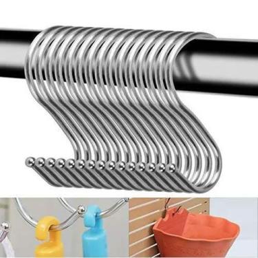 Imagem de 10un Ganchos Tipo S Inox Pendurar Utensílios Suporte Cozinha - Unyhome