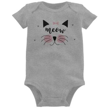 Imagem de Body Bebê Gatinha Meow - Foca na Moda, Cinza, M