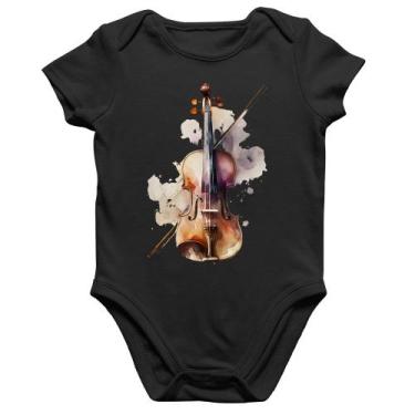Imagem de Body Bebê Algodão Violino - Foca na Moda, Preto, M