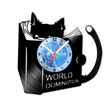 Imagem de Relógio De Parede Disco Vinil Diversos - Gato World Domination - VDI-2