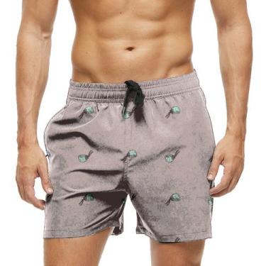 Imagem de Short Praia Shorts Banho Bermuda Verão Capacete Militar Cartoon 1475 -