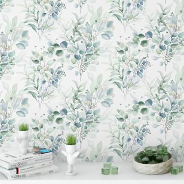 Imagem de Papel de parede para decoração de casa cozinha verde moderno floral banheiro removível vinil autoadesivo prateleira papel e gaveta forro rolo casa, oficina e escritório 43,9 cm x 1,000 cm TH8095-10