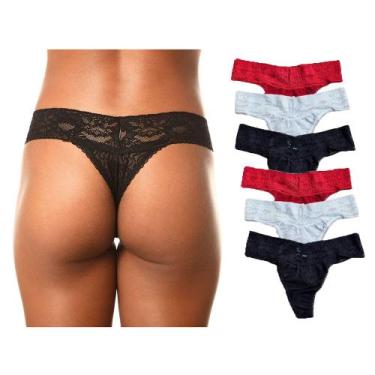 Imagem de Kit com 6 Calcinhas Fio Dental DeMillus, Dmlst1, Multicor, P/M