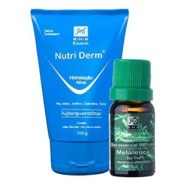 Imagem de Kit Creme Hidratante Nutri Derm 100gr + Melaleuca 10ml  - RHR Cosmétic