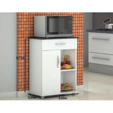 Imagem de Aparador  Para cama, mesa e banho   Para quarto Com Tampo Na Cor Preta