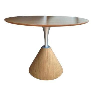 Imagem de Mesa De Jantar Cone Redonda Masp 100 cm Tampo Freijó Base Freijó - Per