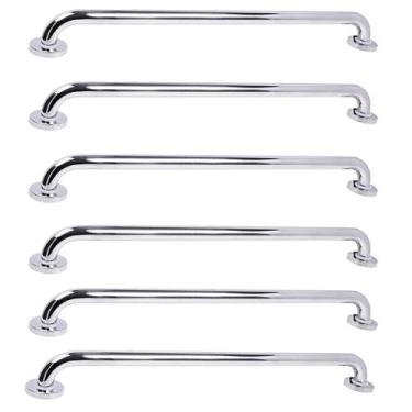 Imagem de Barra de Apoio 70cm Aço Inox Kit 6 Unidades Idoso Criança Gestante Ban