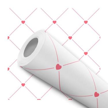 Imagem de Papel De Parede Adesivo Lavável Menina Corações Coração Branco Rosa - 