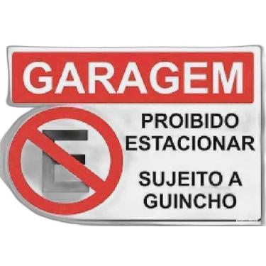Imagem de Garagem Placa Proibido Estacionar  Grande - 60X40 - Guincho - Plim Sho