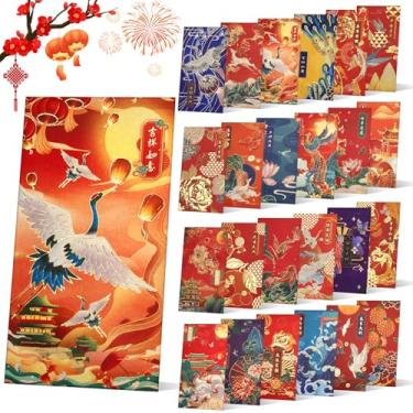 Imagem de Kalolary Envelopes vermelhos chineses 2025, envelopes de dinheiro da sorte, pacote vermelho grande, ano novo chinês, bolsos vermelhos, design de bronzeamento para o ano lunar chinês, festival da