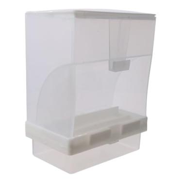 Imagem de GetCoupon Caixa de comida para derramamento automático de papagaio de plástico, alimentador de pássaros sem bagunça, acessório para gaiola de sementes de 400 g