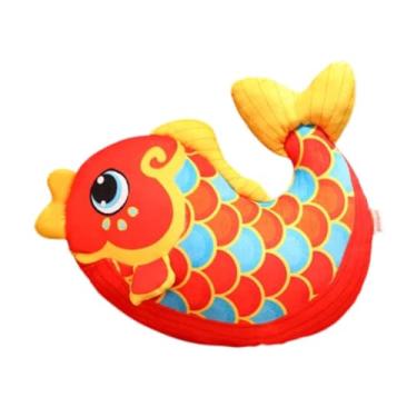 Imagem de Generic Koi peixe travesseiro de pelúcia brinquedo de pelúcia confortável macio decoração assento almofada lance travesseiro para o ano lunar sala estar, 30cm