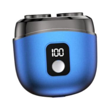 Imagem de Kokiya Barbeador elétrico Máquina de barbear barba Display digital Leve 5W Sem fio Bolso Navalha Aparador de barba para bigode Camping, Azul