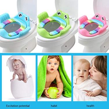 Imagem de Assento de Treinamento para Vaso Sanitário Antiderrapante para Bebês Com Apoio para Os Pés Ajustável para Crianças Material PP (verde)